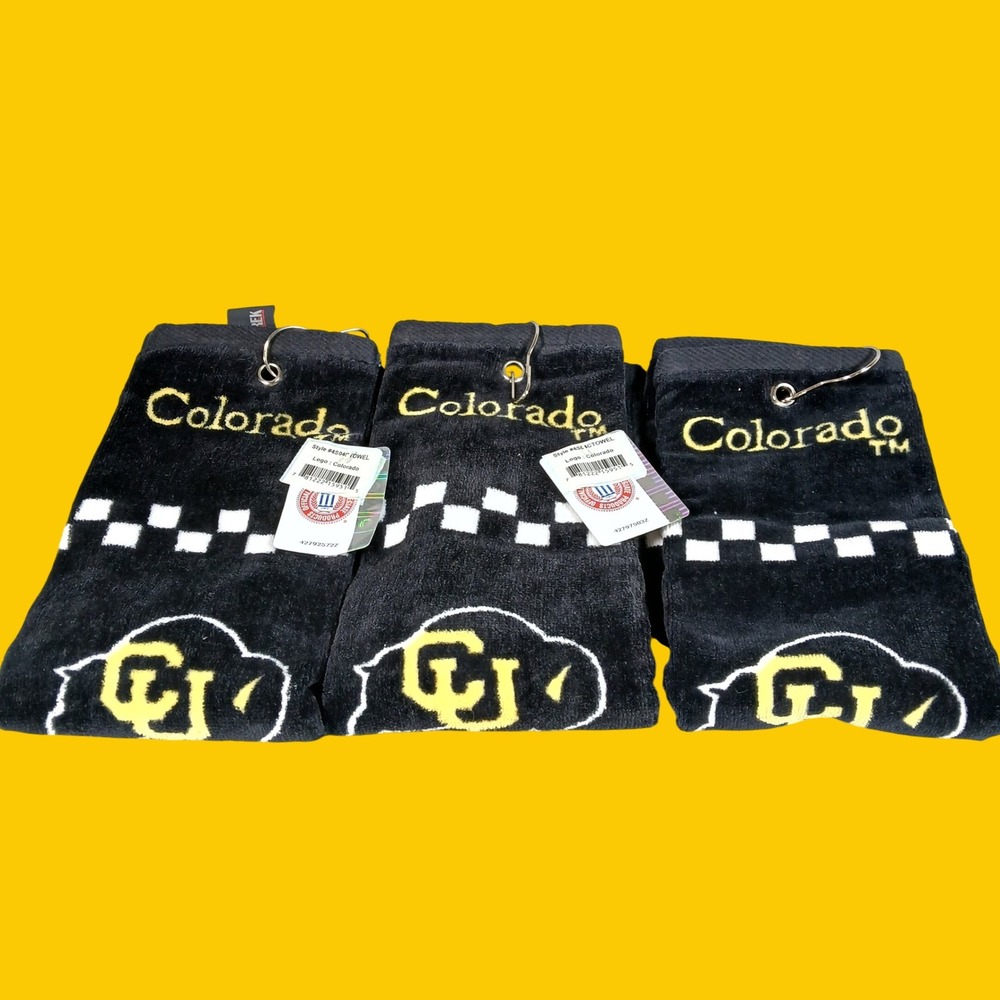Vintage Datrek Colorado Buffaloes Golf Bag Towel Black Sport Golfing NEW